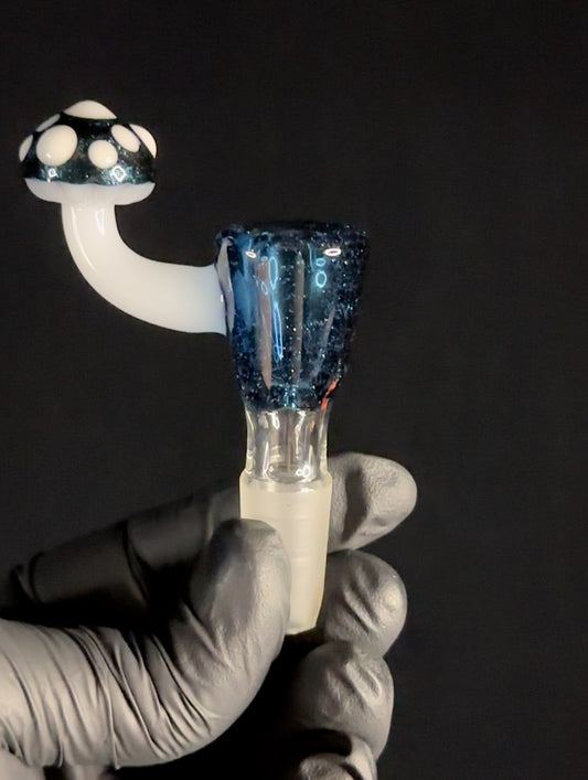 Blue stardust bowlpeice with mushroom handle