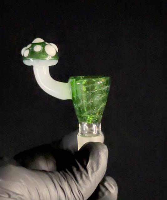Green stardust bowl peice with mushroom handle
