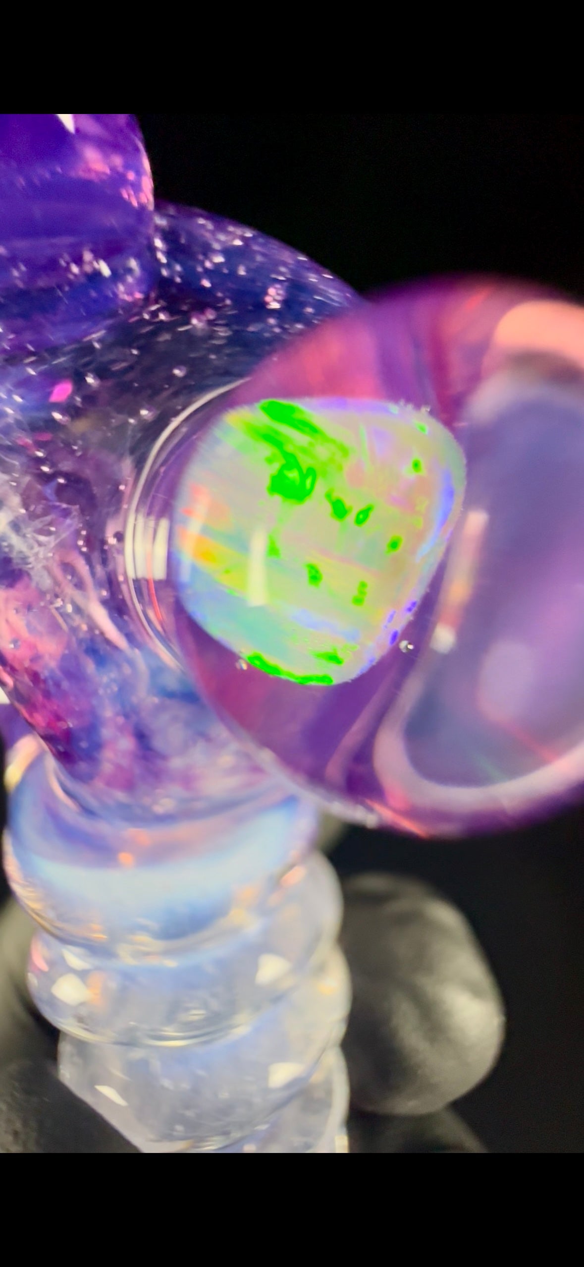 Neo opal and gold purple Spoon pipe