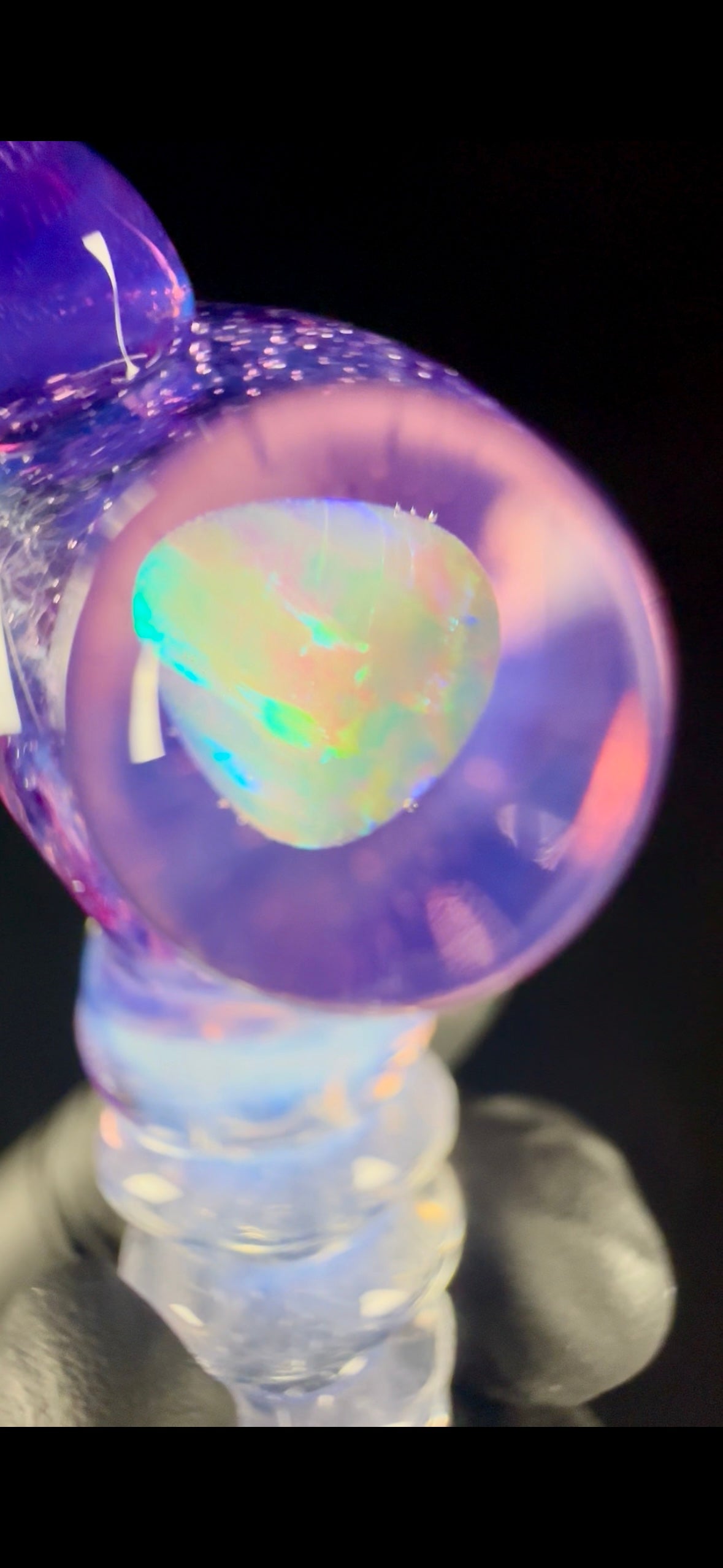 Neo opal and gold purple Spoon pipe