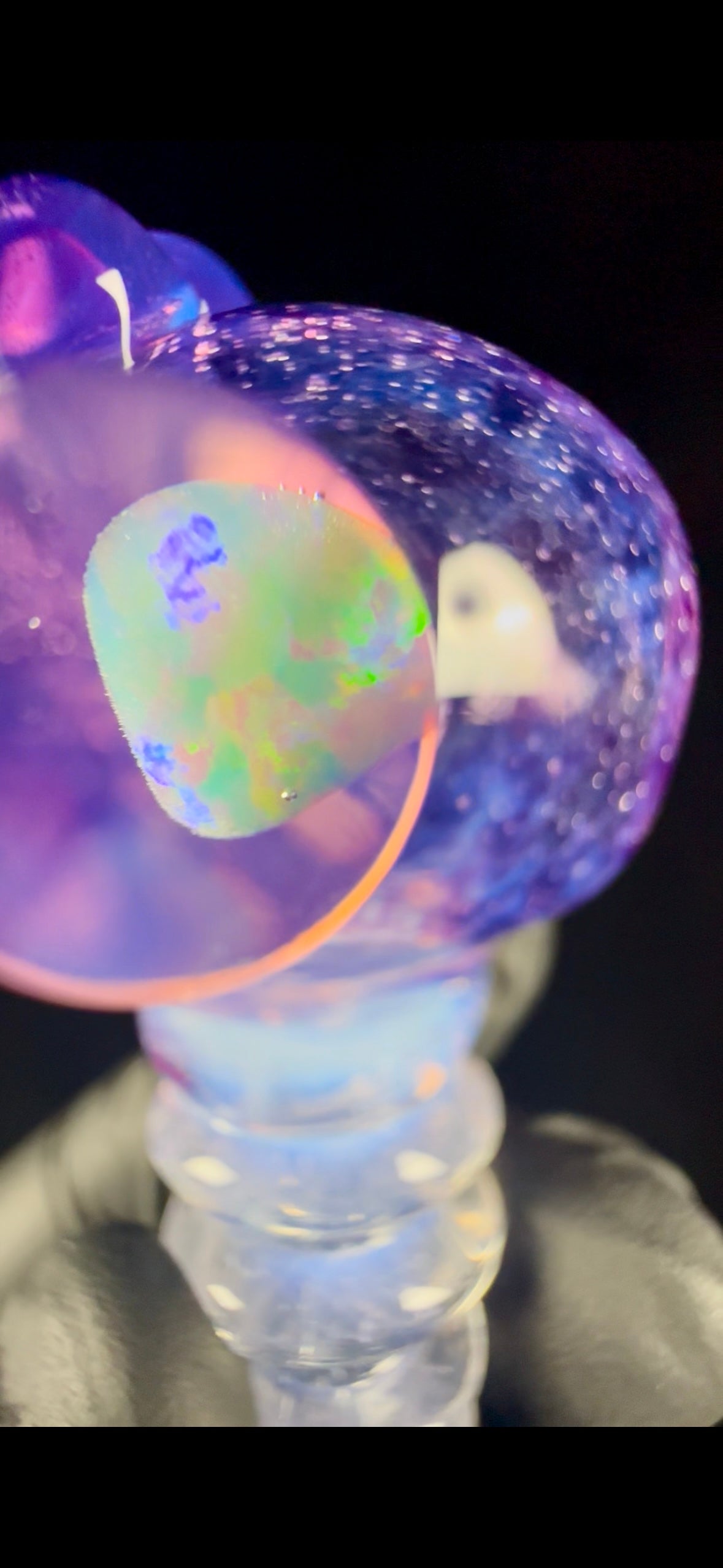 Neo opal and gold purple Spoon pipe