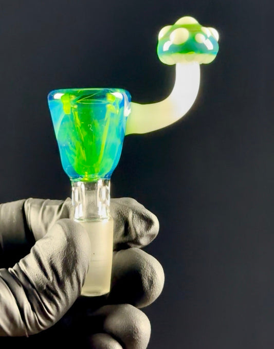 Argent green bowl piece with mushroom handle