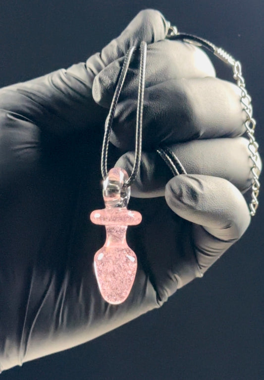 transparent pink plug pendant