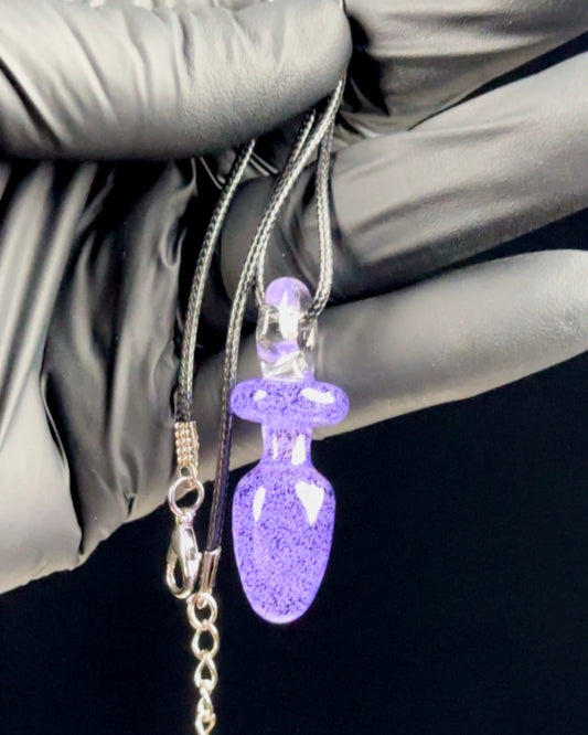 Transparent purple plug pendant