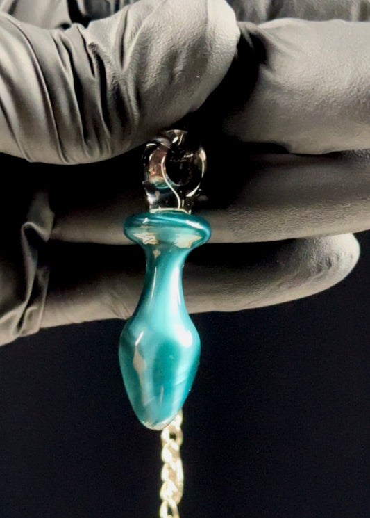 Metallic blue plug pendant