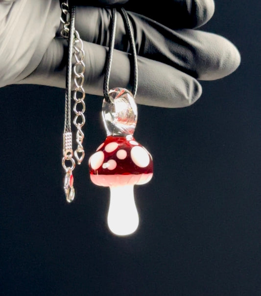pomegranate red mushroom pendant