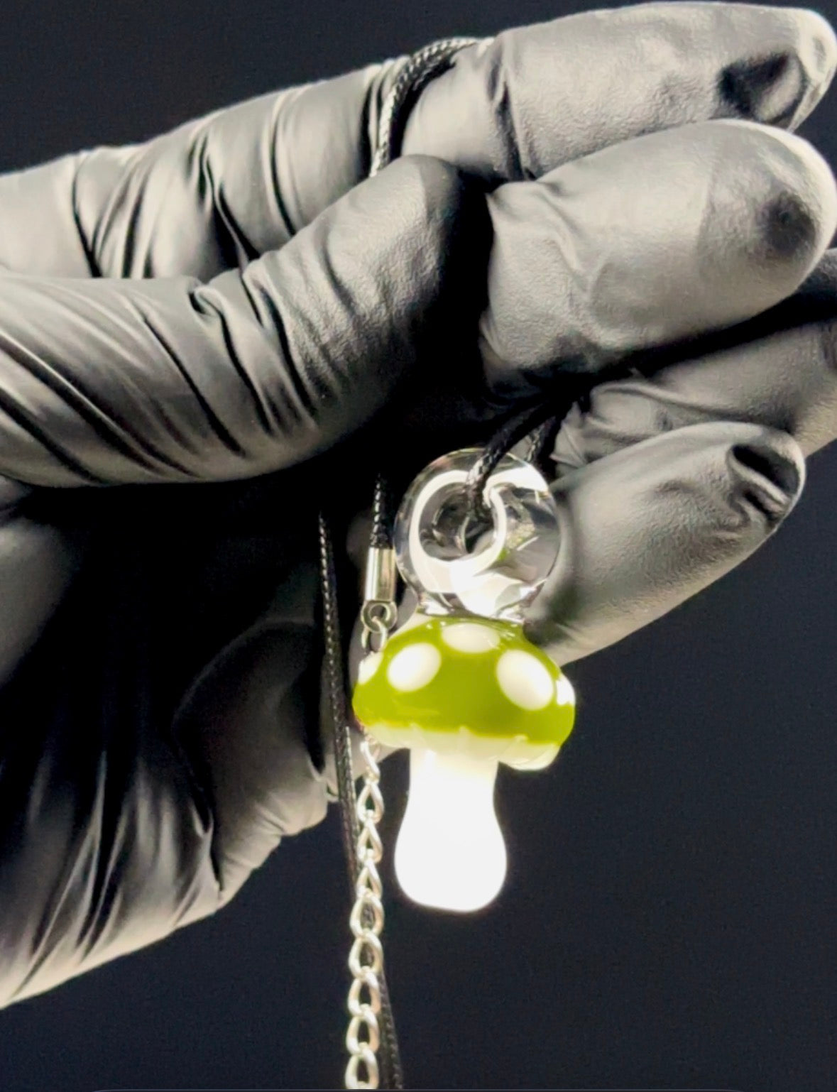 forest green mushroom pendant