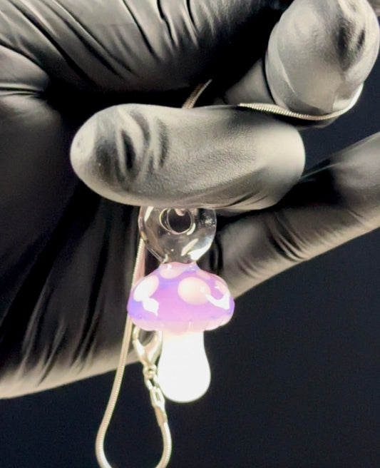 pink slyme mushroom pendant