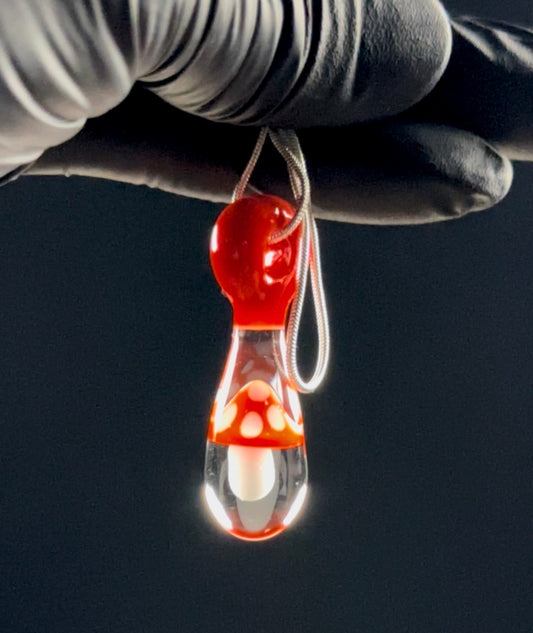 red trapped mushroom pendant