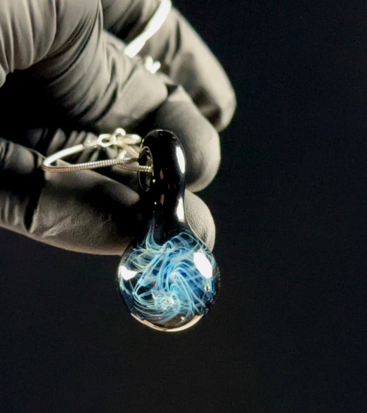 silver fume on galaxy pendant #213