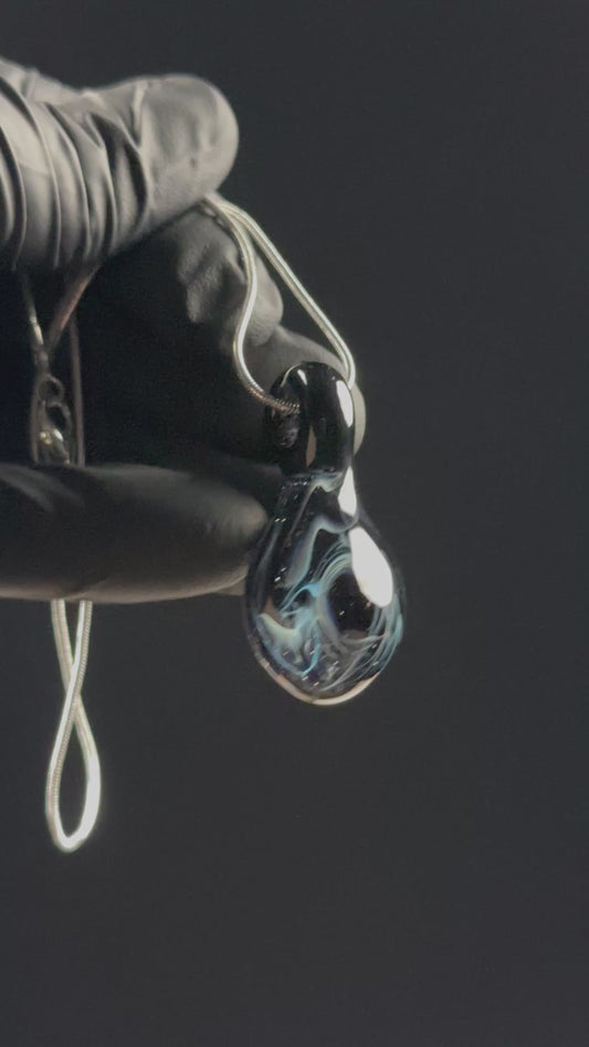 silver fume over galaxy nebula pendant #216